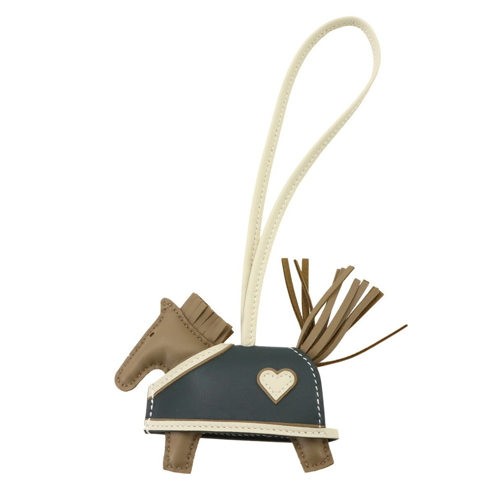 Hermes Rodeo Robeo Coeur PM accessory bag charm, Agneau Milo Swift leather, B...